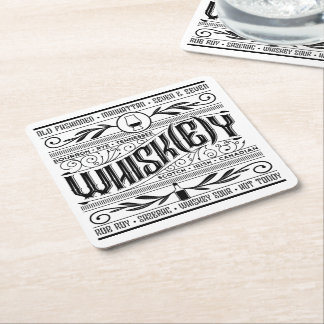 Posavasos Cuadrado De Papel Posavasos de papel: Whiskey / Whisky
