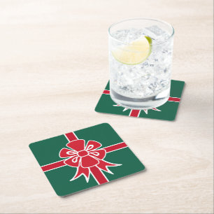 Posavasos Cuadrado De Papel Posavasos de regalos de Navidad