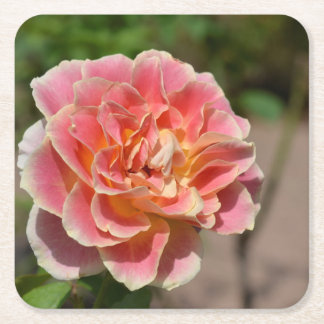 Posavasos Cuadrado De Papel Posavasos de Rosa Amarilla Rosa