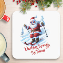 Posavasos Divertido de Santa Retro de Navidad