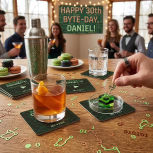 Posavasos Cuadrado De Papel Posavasos para bebidas de la fiesta de código tecn