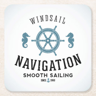 Posavasos Cuadrado De Papel Poster de la navegación de Windsail