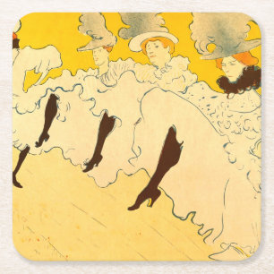 Posavasos Cuadrado De Papel Póster de Toulouse Lautrec Bailarina Amarilla