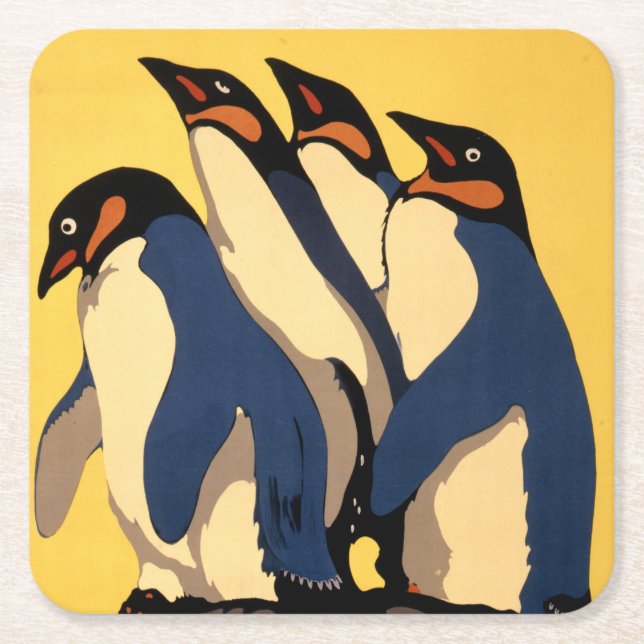 Posavasos Cuadrado De Papel Poster De Transporte En Metro Al Zoológico De Lond (Anverso)