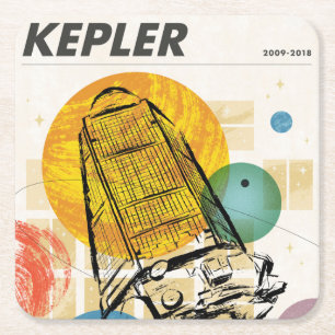 Posavasos Cuadrado De Papel Poster del telescopio espacial Kepler.