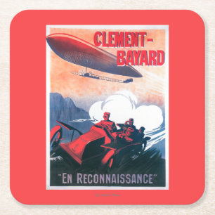 Posavasos Cuadrado De Papel Poster promocional del dirigible de Adjudant