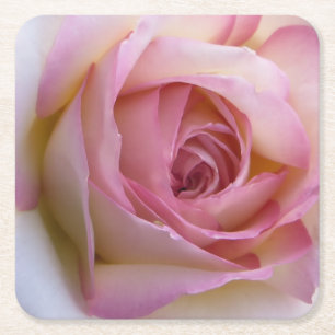 Posavasos Cuadrado De Papel Práctico de costa color de rosa rosado