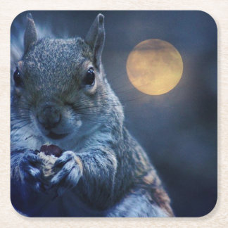 Posavasos Cuadrado De Papel práctico de costa de la ardilla