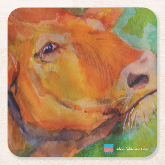 Posavasos Cuadrado De Papel Práctico de costa de la vaca