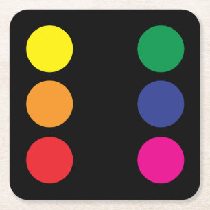 Posavasos Cuadrado De Papel Práctico de costa de los dados del arco iris