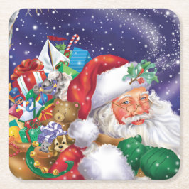 Posavasos Cuadrado De Papel Práctico de costa de Santa