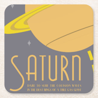 Posavasos Cuadrado De Papel Práctico de costa del espacio de Saturn