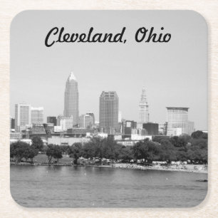 Posavasos Cuadrado De Papel Práctico de costa del horizonte de Cleveland, lag