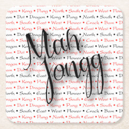 Posavasos Cuadrado De Papel Práctico de costa del Mah Jongg