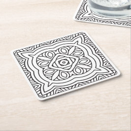 Posavasos Cuadrado De Papel Práctico de costa disponible del colorante adulto