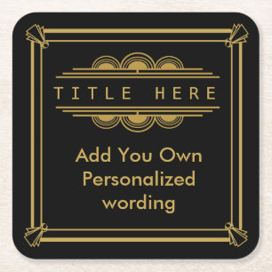 Posavasos Cuadrado De Papel Práctico de costa personalizado estilo del art