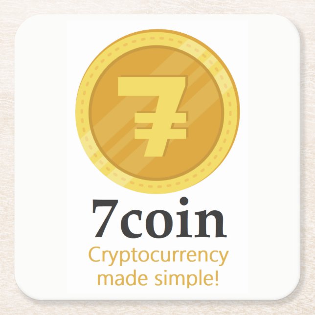 Posavasos Cuadrado De Papel prácticos de costa 7coin (Anverso)