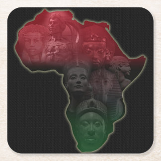 Posavasos Cuadrado De Papel Prácticos de costa africanos de los derechos