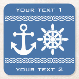 Posavasos Cuadrado De Papel Prácticos de costa de encargo náuticos del texto y