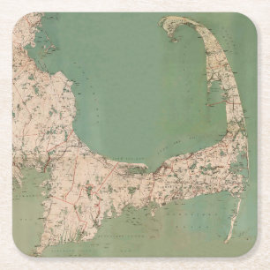 POSAVASOS CUADRADO DE PAPEL PRÁCTICOS DE COSTA DE LA BEBIDA DEL MAPA DE CAPE
