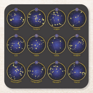 Posavasos Cuadrado De Papel Prácticos de costa de la constelación