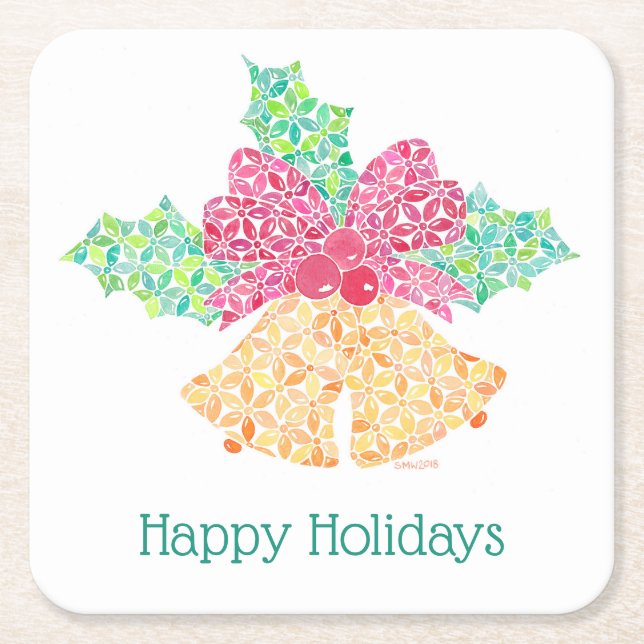 Posavasos Cuadrado De Papel Prácticos de costa de los cascabeles de Sue (Anverso)