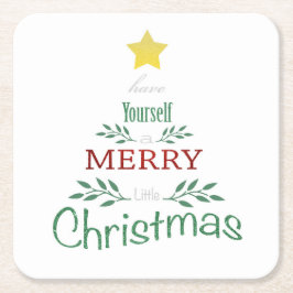 Posavasos Cuadrado De Papel Prácticos de costa del navidad