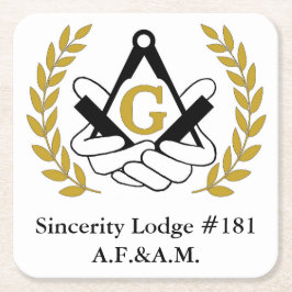 Posavasos Cuadrado De Papel Prácticos de costa masónicos