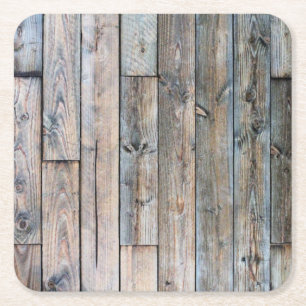 Posavasos Cuadrado De Papel Prácticos de costa rústicos de Barnwood