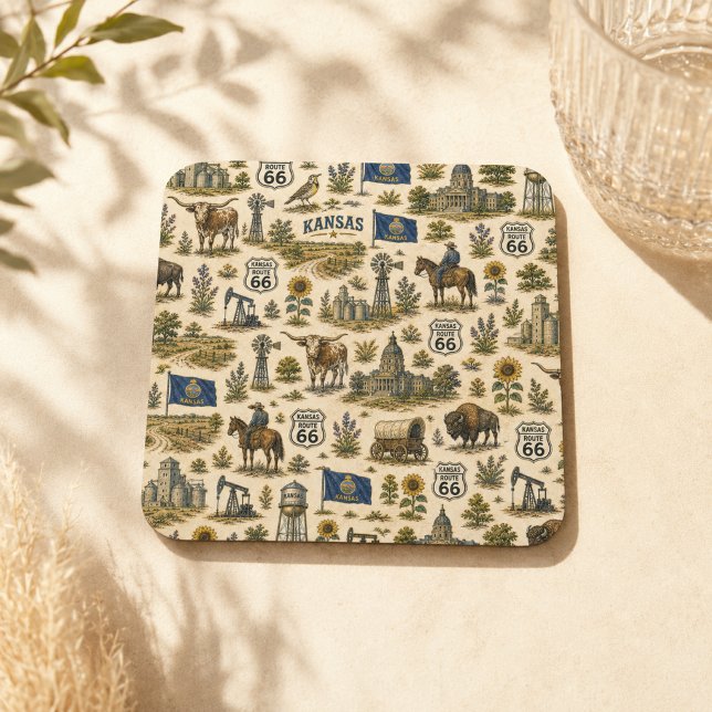 Posavasos Cuadrado De Papel Pradera Kansas Ruta 66 Sips (Subido por el creador)