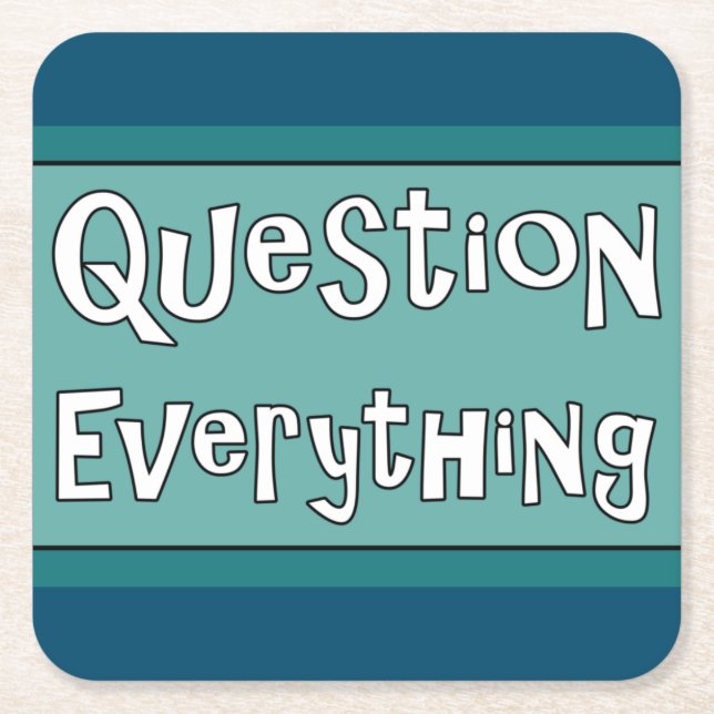 Posavasos Cuadrado De Papel Preguntar todo (Anverso)