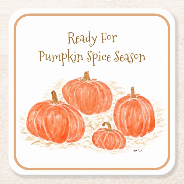 Posavasos Cuadrado De Papel Preparado para calabaza de calabaza acuática de la (Anverso)