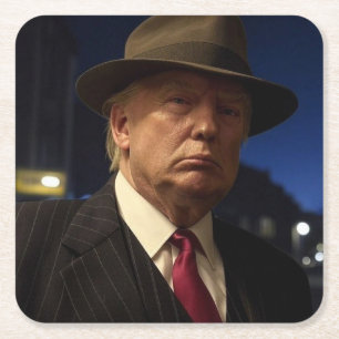 Posavasos Cuadrado De Papel Presidente estadounidense Donald Trump Padrino