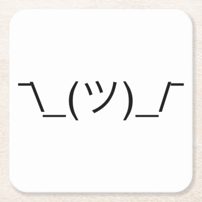 Posavasos Cuadrado De Papel ¯ presumido del encogimiento de hombros \ negro (Anverso)