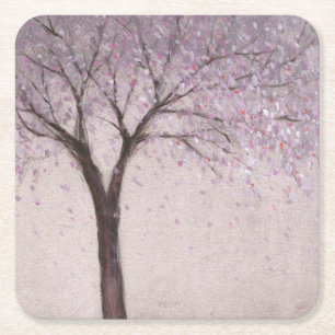 Posavasos Cuadrado De Papel Primavera Blossom II