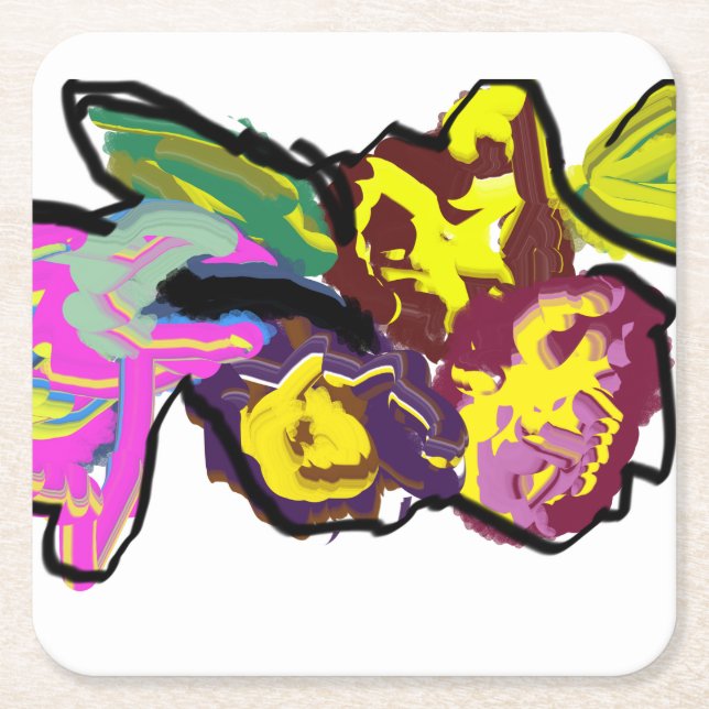 Posavasos Cuadrado De Papel Primavera de pájaro zumbador (Anverso)