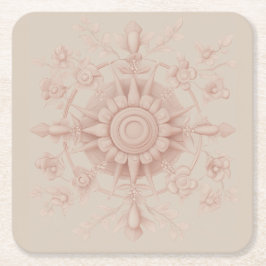 Posavasos Cuadrado De Papel Primavera victoriana, rosa suave