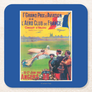 Posavasos Cuadrado De Papel Primera aviación Grand Prix