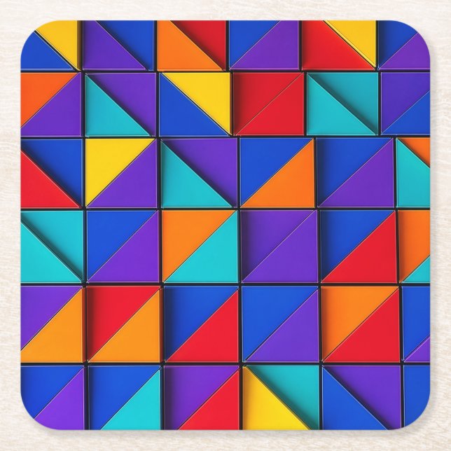 Posavasos Cuadrado De Papel Prism Tile (Anverso)