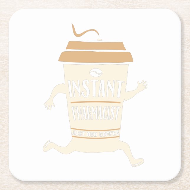 Posavasos Cuadrado De Papel Profesión Farmacéutica| Regalo Farmacéutico (Anverso)