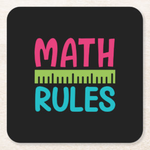 Posavasos Cuadrado De Papel Profesora de Regalos Reglas matemáticas