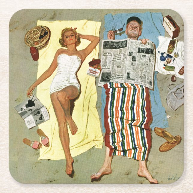 Posavasos Cuadrado De Papel ¿Protección solar? (Anverso)