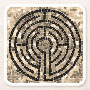 Posavasos Cuadrado De Papel Protectores de papel cuadrados LABYRINTH V - Blanc