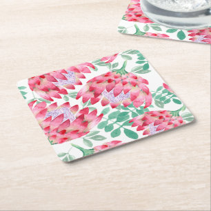 Posavasos Cuadrado De Papel Protesta acuarela