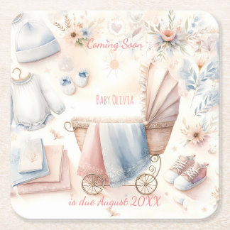 Posavasos Cuadrado De Papel Próxima invitación a la invitación