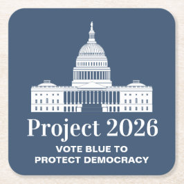 Posavasos Cuadrado De Papel Proyecto 2026 Vota por la Democracia