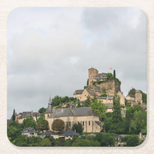 Posavasos Cuadrado De Papel Pueblo de Turenne en Francia