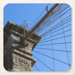 Posavasos Cuadrado De Papel Puente de Brooklyn 01