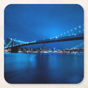 Posavasos Cuadrado De Papel Puente de Brooklyn, Nueva York