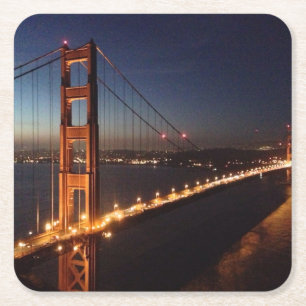 Posavasos Cuadrado De Papel Puente Golden Gate de los promontorios de Marin